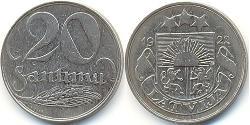 20 Santims Латвия Никель 