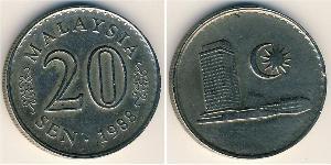20 Sen Malaysia (1957 - ) Copper/Nickel 