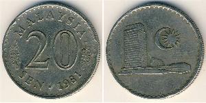 20 Sen Malasia (1957 - ) Níquel/Cobre 