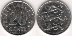 20 Sent Estland (1991 - ) Nickel/Stahl 