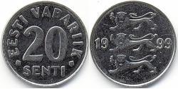 20 Sent Estonia (1991 - ) Níquel/Acero 