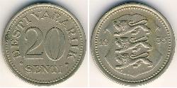 20 Sent Estonia (1991 - ) Rame/Nichel 