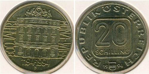20 Shilling Republik Österreich (1955 - ) Aluminium 