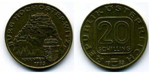20 Shilling Republic of Austria (1955 - ) Níquel/Cobre/Aluminio 