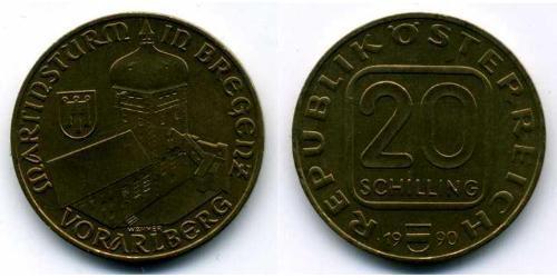 20 Shilling Republic of Austria (1955 - ) Níquel/Cobre/Aluminio 