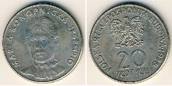 20 Zloty Volksrepublik Polen (1952-1990) Kupfer/Nickel 