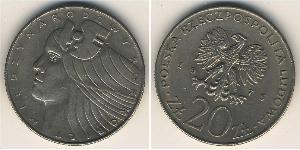 20 Zloty Volksrepublik Polen (1952-1990) Kupfer/Nickel 
