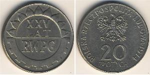 20 Zloty Volksrepublik Polen (1952-1990) Kupfer/Nickel 