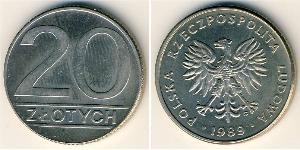 20 Zloty Volksrepublik Polen (1952-1990) Kupfer/Nickel 