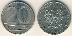 20 Zloty República Popular de Polonia (1952-1990) Níquel/Cobre 