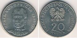 20 Zloty República Popular de Polonia (1952-1990) Níquel/Cobre 