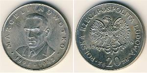 20 Zloty República Popular de Polonia (1952-1990) Níquel/Cobre 