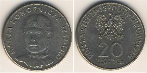 20 Zloty República Popular de Polonia (1952-1990) Níquel/Cobre 