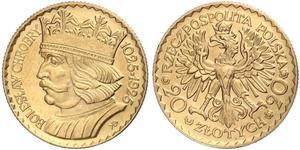 20 Zloty Segunda República Polaca (1918 - 1939) Oro 