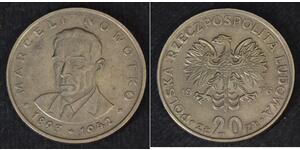 20 Zloty Repubblica Popolare di Polonia (1952-1990) Rame/Nichel 
