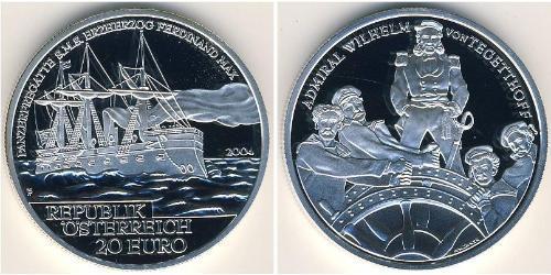 20 Євро Австрійська Республіка (1955 - ) Срібло 