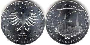 20 Євро Федеративна Республіка Німеччина (1990 - ) Срібло 