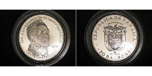 20 Бальбоа Панама Срібло Simon Bolivar (1783 - 1830)