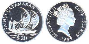 20 Доллар Cook Islands (1965 - ) Серебро 