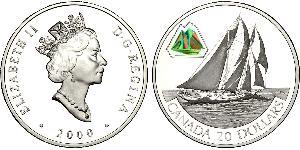 20 Доллар Бразилия Серебро Елизавета II (1926-2022)