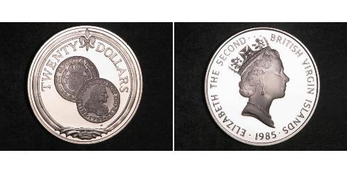 20 Доллар Виргинские о-ва Серебро Елизавета II (1926-2022)
