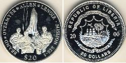 20 Доллар Либерия (1847 - ) Серебро 