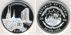 20 Доллар Либерия (1847 - ) Серебро 