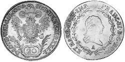 20 Крейцер Австрийская империя (1804-1867) Серебро Francis II, Holy Roman Emperor (1768 - 1835)