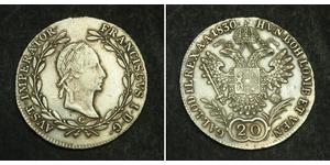 20 Крейцер Австрійська імперія (1804-1867) Срібло Francis II, Holy Roman Emperor (1768 - 1835)