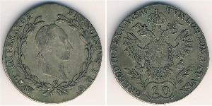 20 Крейцер Австрійська імперія (1804-1867) Срібло Francis II, Holy Roman Emperor (1768 - 1835)