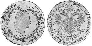 20 Крейцер Австрійська імперія (1804-1867) Срібло Francis II, Holy Roman Emperor (1768 - 1835)