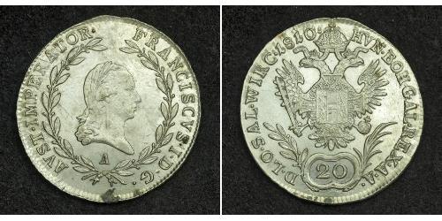 20 Крейцер Австрійська імперія (1804-1867) Срібло Francis II, Holy Roman Emperor (1768 - 1835)