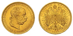 20 Крона Австро-Венгрия (1867-1918) Золото Франц Иосиф I (1830 - 1916)