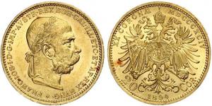 20 Крона Австро-Венгрия (1867-1918) Золото Франц Иосиф I (1830 - 1916)
