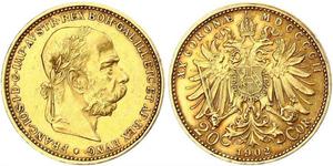 20 Крона Австро-Венгрия (1867-1918) Золото Франц Иосиф I (1830 - 1916)