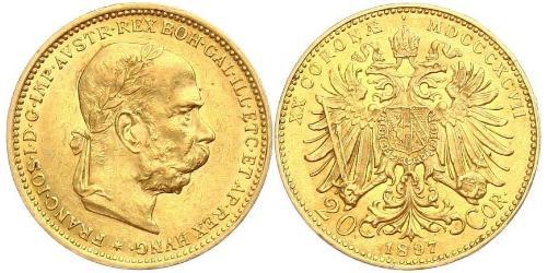 20 Крона Австро-Венгрия (1867-1918) Золото Франц Иосиф I (1830 - 1916)
