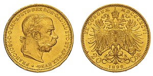 20 Крона Австро-Угорщина (1867-1918) Золото Франц Иосиф I (1830 - 1916)