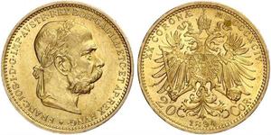 20 Крона Австро-Угорщина (1867-1918) Золото Франц Иосиф I (1830 - 1916)