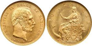 20 Крона Данія Золото Крістіан IX король Данії (1818-1906)