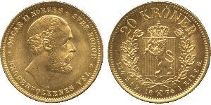 20 Крона Норвегія Золото Оскар II (1829-1907)