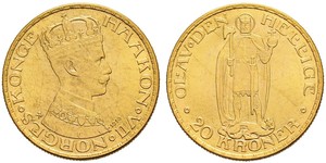 20 Крона Норвегія (1905 - ) Золото Хокон VII (1872 - 1957)