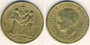 20 Лев Королівство Румунія (1881-1947) Нікель/Латунь Michael of Romania (1927-)