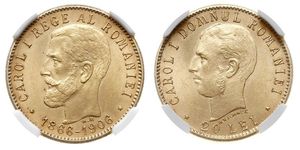 20 Лей Королевство Румыния (1881-1947) Золото Кароль I (1839 - 1914)