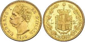 20 Лира Kingdom of Italy (1861-1946) Золото Умберто I (1844-1900)