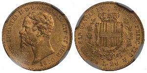 20 Лира Kingdom of Italy (1861-1946) Золото Victor Emmanuel II of Italy (1820 - 1878)