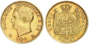 20 Лира Королевство Италия (наполеоновское) (1805–1814) Золото Наполеон I(1769 - 1821)