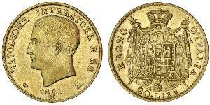20 Лира Королевство Италия (наполеоновское) (1805–1814) Золото Наполеон I(1769 - 1821)