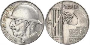 20 Ліра Kingdom of Italy (1861-1946)  Виктор Эммануил III (1869 - 1947)