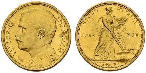 20 Ліра Kingdom of Italy (1861-1946) Золото Виктор Эммануил III (1869 - 1947)