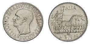 20 Ліра Kingdom of Italy (1861-1946) Срібло Віктор Емануїл III (1869 - 1947)